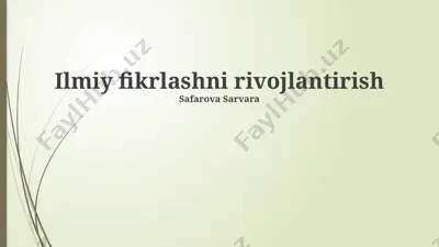 ilmiy fikrlashni rivojlantirish — PPTX
