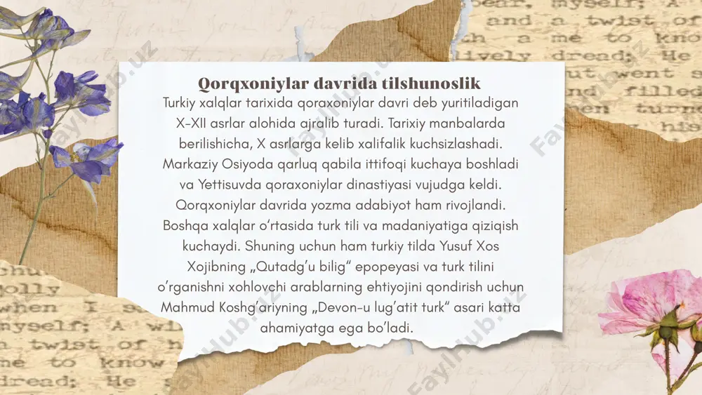 urkiy tilshunosi, geograf va tarixchisi bo‘lib, uning ilmiy merosi turkiy xalqlar tarixi va madaniyati uchun katta ahamiyatga ega. mahmud koshg'ariy koshgar shahrida (hozirgi xitoyning shinjon-uyg'ur avtonom viloyati) tug'ilgan. u aniq qachon tug'ilgani haqida to'liq ma'lumotlar mavjud emas, lekin xi asr boshlarida tug'ilgani taxmin qilinadi. koshg'ariyning oilasi yuqori ijtimoiy mavqega ega bo‘lgan. u turkiy qavmiy hukmdorlardan bo'lgan bir oiladan chiqgan va shu sababli yaxshi ta’lim olgan. mahmud koshg'ariy yoshligidan arab tilini, islomiy ilm-fanlarni, shuningdek, o'sha davrning yirik madaniy markazlarida ta'lim olgan. u turli xalqlarning til va madaniyatini chuqur o'rgangan, ayniqsa turkiy tillar va qabilalar bilan yaqindan tanish bo‘lgan. mahmud koshg'ariy turli turkiy qabilalar yashaydigan hududlarni kezib, ularning turmush tarzi, tili, urf-odatlari va madaniy merosini o‘rganishga katta ahamiyat bergan. bu sayohatlar uning ilmiy ishlariga asos bo'lgan. mahmud koshg'ariy asosan "devon-u lug'atit turk" asari bilan tanilgan. ushbu asar uning hayoti va ilmiy faoliyatining yuksak cho'qqisi bo'lib, turkiy til va madaniyatining muhim manbasi sifatida …