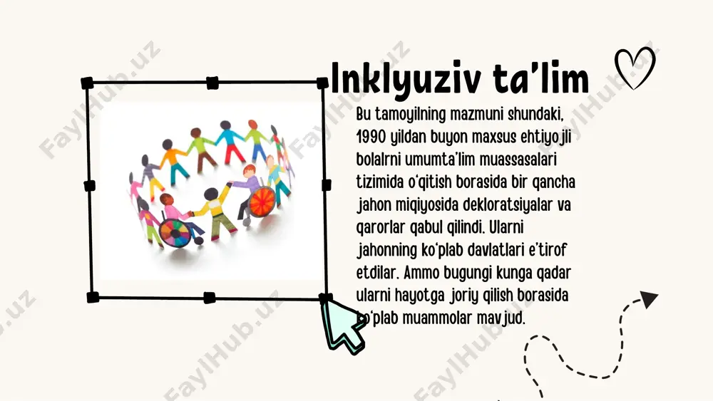 oslashuvlarni amalga oshirish har bir bola boshqacha va har bir kechikish yoki nogironlik turli xil o'zgarishlarni talab qiladi. bolalarga g'amxo'rlik qiluvchi provayderlar bola va nogironlik haqida iloji boricha ko'proq ma'lumot to'plashlari va mumkin bo'lgan odatiy o'zgarishlar haqida bilib olishlari kerak. bolaning ota-onasi va bola bilan ishlaydigan mutaxassislar juda katta manba bo'lishi mumkin. savol berishdan yoki takliflar berishdan qo'rqmang. farzandingizga g'amxo'rlik qilish dasturiga moslashtirgan ko'plab moslashuvlaringiz oddiy bo'ladi. ko'pincha, o'zgartirishlar sizning bola parvarishlash dasturingizdagi boshqa bolalarga ham foyda keltiradi. ko'pgina bolalar parvarishi provayderlari nogiron yoki alohida ehtiyojli bolalar bilan ishlaydi. esda tutingki, alohida ehtiyojli bolalar birinchi navbatda bolalardir va nogironligi bo'lmagan bolalardan farqli o'xshashliklarga ega. har bir bolaning o'ziga xos xususiyati va o'ziga xos qobiliyatlari bor. o'zgartirishlar va tuzatishlar kiritishda asosiy e'tiborni har bir bolaning kuchli va qobiliyatlariga qarating. dunyo aholisining 15 foizi - kamida bir milliard odam - tug'ilish paytida mavjud bo'lgan yoki keyinchalik hayotda orttirilgan nogironlikning qandaydir shakliga ega. …
