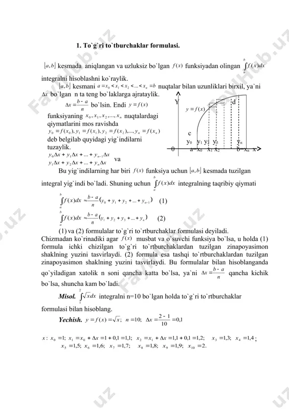 ndagi integral mavjud bo`ladi. 1-teorema. agar f(x) va funksiyalar da uzluksiz bo`lib, tengsizlikni qanoatlantirsa, u holda xocmas integral yaqinlashuvchi bo`lsa xosmas integral integral ham yaqinlashuvchi, agar uzoqlashuvchi bo`lsa integral ham uzoqlashuvchi bo`ladi. 2-teorema. agar funksiyalar da uzluksiz bo`lib, tengsizlikni qanoatlantirib va x=b nuqtada uzlukli bo`lsalar, u holda integral yaqinlashuvchi bo`lsa, integral ham yaqinlashuvchi bo`ladi, agar uzoqlashuvchi bo`lsa, integral ham uzoqlashuvchi bo`ladi. misol. ( o`zgarmas son). f(x)= funksiya x=0 nuqtada uzulishga ega = � embed equation.2 ��� у= f (x) у=f(x) (x) _1405508865.unknown _1405508898.unknown _1405508914.unknown _1405508930.unknown _1405508939.unknown _1405508943.unknown _1405508947.unknown _1405508949.unknown _1405508951.unknown _1405508953.unknown _1405508954.unknown _1405508952.unknown _1405508950.unknown _1405508948.unknown _1405508945.unknown _1405508946.unknown _1405508944.unknown _1405508941.unknown _1405508942.unknown _1405508940.unknown _1405508934.unknown _1405508936.unknown _1405508937.unknown _1405508935.unknown _1405508932.unknown _1405508933.unknown _1405508931.unknown _1405508922.unknown _1405508926.unknown _1405508928.unknown _1405508929.unknown _1405508927.unknown _1405508924.unknown _1405508925.unknown _1405508923.unknown _1405508918.unknown _1405508920.unknown _1405508921.unknown _1405508919.unknown _1405508916.unknown _1405508917.unknown _1405508915.unknown _1405508906.unknown _1405508910.unknown _1405508912.unknown _1405508913.unknown _1405508911.unknown _1405508908.unknown _1405508909.unknown _1405508907.unknown _1405508902.unknown _1405508904.unknown _1405508905.unknown _1405508903.unknown _1405508900.unknown _1405508901.unknown _1405508899.unknown _1405508882.unknown _1405508890.unknown _1405508894.unknown _1405508896.unknown _1405508897.unknown _1405508895.unknown _1405508892.unknown _1405508893.unknown _1405508891.unknown _1405508886.unknown _1405508888.unknown _140550888