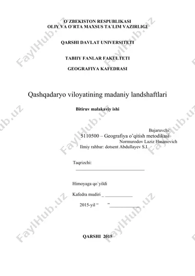 qashqadaryo viloyatining madaniy landshaftlari — DOC