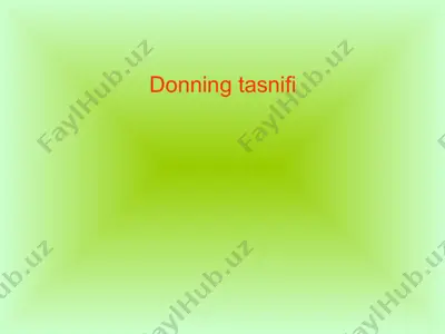 donning tasnifi — PPT