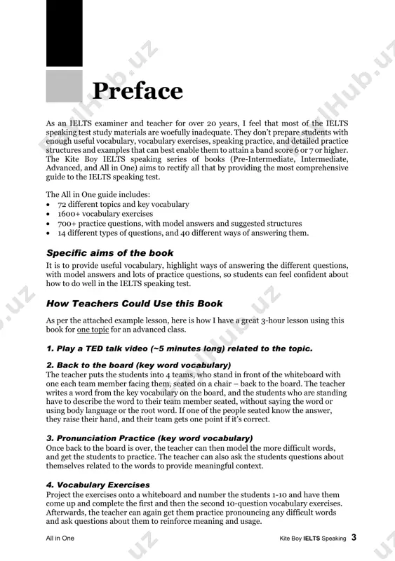 nts do their two-minute speeches in pairs, the teacher could go around the class and ask each student to very briefly tell them what their story (problem) is. 7. speaking - part 3 for the part 3 questions, the teacher can work though the model answers provided and then brainstorm ways of answering the practice questions. then, the students can practice answering them in pairs, following the structures given. afterwards, the teacher could select different students to stand up and answer the questions to the class and provide feedback. 8. different types of part 1 or 3 questions for the different types of part 1 or 3 questions, the teacher could brainstorm ways of answering one type of part 1 or 3 question, and then the students could practice them in pairs. afterwards, the teacher could select different students to stand up and answer the questions to the class and …