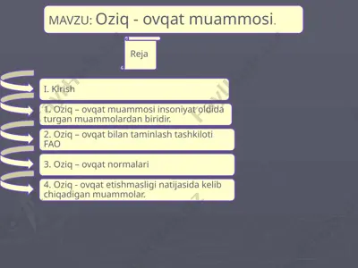 oziq - ovqat muammosi — PPTX
