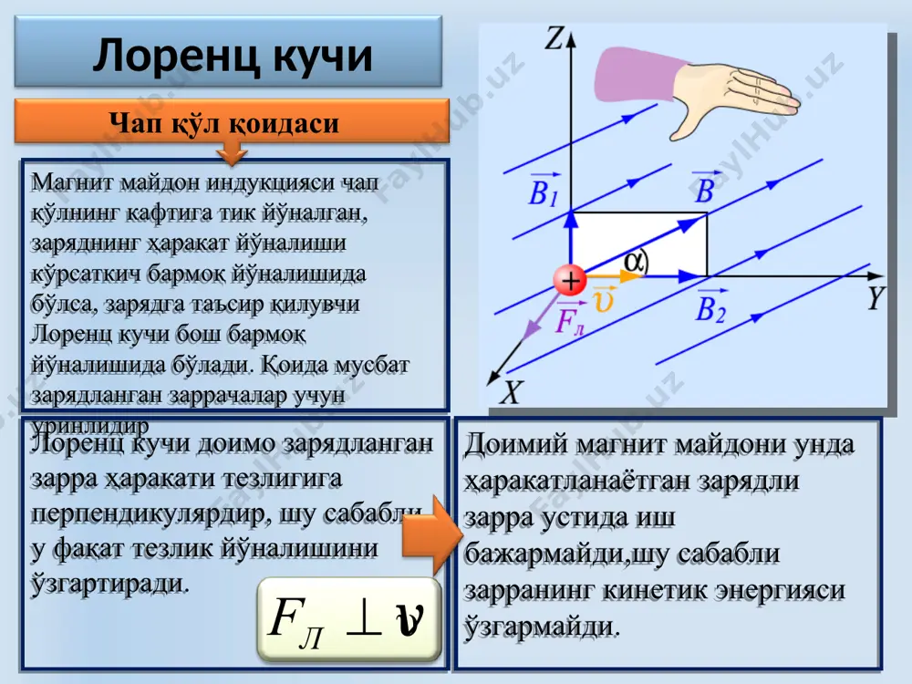zaryadlangan zarrachaning elektr va magnit maydonlarida harakati. lorenz kuchi - Page 5