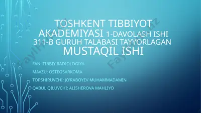 osteosarkoma — PPTX