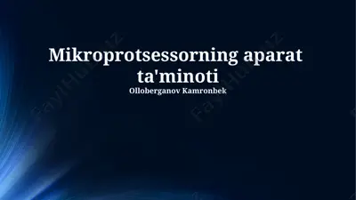 mikroprotsessorning aparat ta'minoti — PPTX