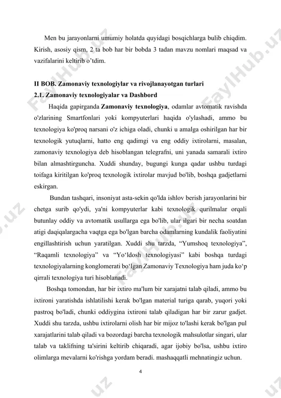 uni dunyodagi eng katta yutuq deb hisoblaydilar. bu bir tomondan to'g'ri, chunki insonlar endi kutubxonalarga borishi, u yerda bo'lmasligi mumkin bo'lgan ma'lumotlarni qidirishi yoki kimdir undan foydalanishini kutishi shart emas va ,ayniqsa, hozirgi kunda hech kim bir narsani soatlab kutishni xohlamaydi. ammo, bugungi kunda texnologiya va internet shunchalik rivojlanib bormoqdaki, ular orqali har bir foydalanuvchi o'zi xohlagan hamma narsani topa olishi mumkin va unda ko'p vaqt va kuch sarflanmaydi. axborot-kommunikatsiya texnologiyalari zamonaviy jamiyatlarning iqtisodiy, siyosiy, ijtimoiy va madaniy rivojlanishida muhim va balki hal qiluvchi rol o‘ynaydi. axborot texnologiyalari har qanday zamonaviy jamiyat hayotining barcha jabhalariga ta'sir ko'rsatadigan strategik muhim sanoat hisoblanadi. u alohida shaxslar va umuman jamiyatlarning iqtisodiy o'sishi va ijtimoiy rivojlanishi uchun keng imkoniyatlarni ham yaratadi. ta'lim jarayonidan kelib chiqqan holda aytadigan bo'lsak, zamonaviy axborot texnologiyalaridan foydalanish, albatta, o'qituvchi uchun ham o'quvchi uchun ham mavzuni tushuntirish va tushunishda juda samarali va qulay. masalan, dars jarayonini oddiy tushuntirishdan va doskada …