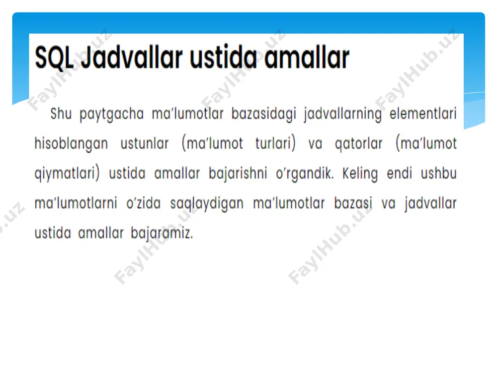 sql jadvallar ustida amallar - Page 2
