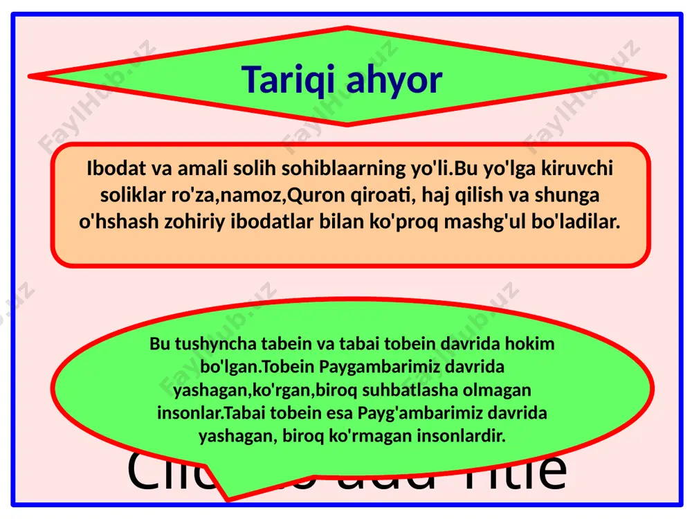 i butun fel va harakatlarni mashuqaning felida foniy qilmoqdir. bu yo'lning tamal qoidalari esa 10 asosda jamlash mumkin.olloh sari sayru sayohat qiluvchilarning yo'li o'n asosga qurilgandir.bu o'n asos yo'lning tamallari bo'lsa,boshqa asoslar bino ustiga qurilgan binoga o'xshaydi.aslida har narsaning asosi va tamali mavjud, agar u bo'lmasa maqsadga yetib bo'lmaydi.bu o'n asos quyidagilar: 1.tavba 2.zuxd 3.olohga tavakkul 4.qanoat 5.uzlat 6.doimiy zikr 7.tavajjuh 8.sabr 9.muroqaba 10.rizo birinchisini tark qilib ikkinchisini ado etish muridga hech qanday muvaffaqiyat keltirmaydi tavba xuddi marhum "ey xotirjam jon,sen( olloh ato etgan nemstlardan)rozi bo'lgin(va olloh ttaolo tomonidan sening amallaringdan)rozi bo'lingan holda parvardigoring (huzuri)ga qayt" amriga bo'yin egib o'z ixtiyorisiz unga qaytganidek,tavba ham qulning o'z istak irodasi ila ollohga qaytishdir. zuhd zuhd xoh oz,xoh ko'p bo'lsin-dunyo moli,ko'ngilga manzur narsalaru,maqomlaridan o'lik kabi yiroqlashmoqdir. ollohga tavakkul tavakkul huddi o'lik yanglig'ollohga ishonib,barcha sababu tadbirlardan yirog' bolmoqlikdir.chunki ollohu taolo"kim ollohga tavakkul qilsa,bas(ollohning)o'zi unga yetarlidur"(taloq,65:3)deya marhamat qilgan. qanoat qanoat yashash uchun zarur bo'lgan ehtiyojlardan …