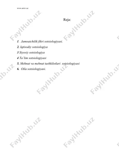 sotsiologiyada tarmoq yo`nalishlar — DOC
