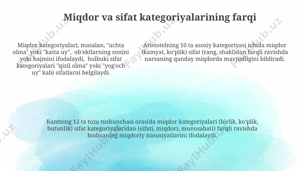 aristotel forobiy va kant ontologiyasida kategoriyalarning tasnifi - Page 5