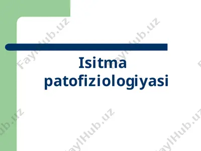 isitma patofiziologiyasi — PPTX