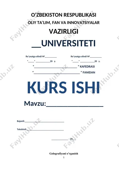 golografiya bo‘yicha kurs ishi — DOCX