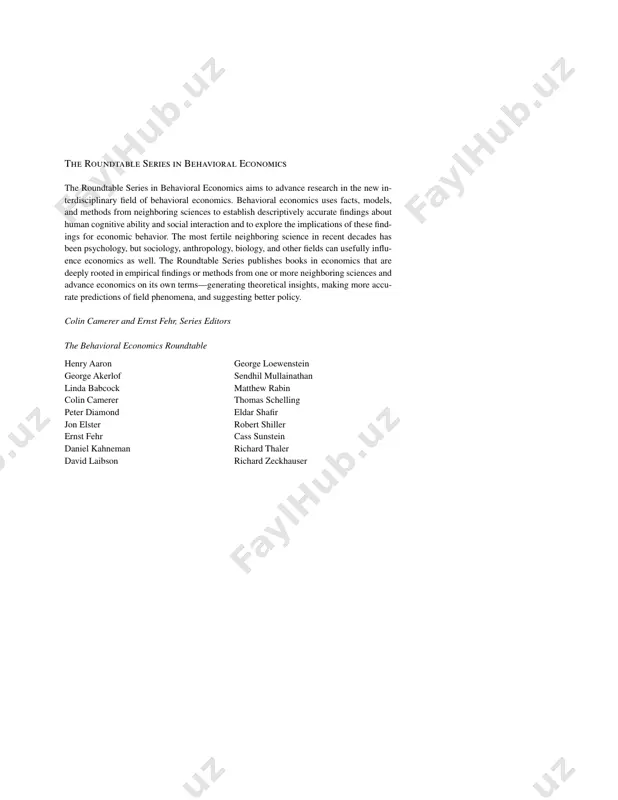 ter ten incorporating fairness into game theory and economics matthew rabin 297 chapter eleven explaining bargaining impasse: the role of self-serving biases linda babcock and george loewenstein 326 game theory chapter twelve theory and experiment in the analysis of strategic interaction vincent p. crawford 344 chapter thirteen behavioral game theory: predicting human behavior in strategic situations colin f. camerer 374 part three: applications 393 macroeconomics and savings chapter fourteen mental accounting, saving, and self-control hersh m. shefrin and richard h. thaler 395 chapter fifteen golden eggs and hyperbolic discounting david laibson 429 chapter sixteen the fair wage-effort hypothesis and unemployment george a. akerlof and janet l. yellen 458 chapter seventeen money illusion eldar shafir, peter diamond, and amos tversky 483 viii c o n t e n t s labor economics chapter eighteen fairness and retaliation: the economics of reciprocity ernst fehr and simon gächter 510 chapter nineteen labor supply …