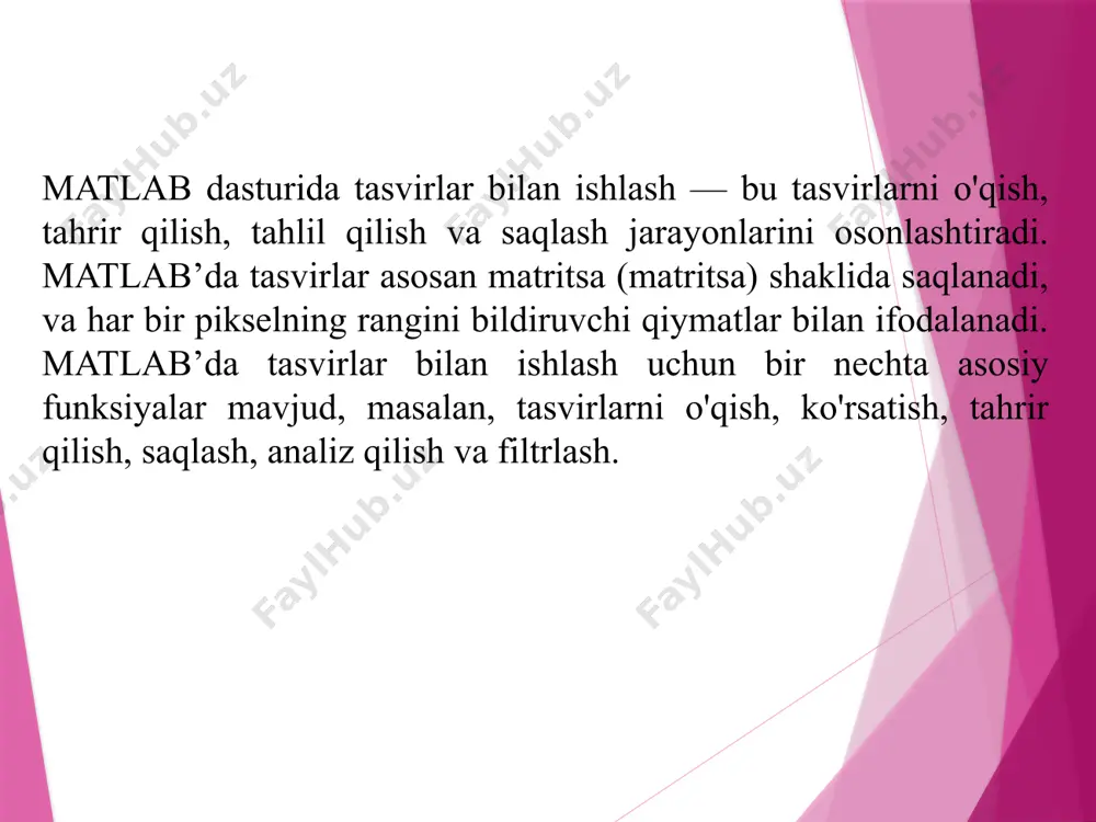 matlab dasturida rang hosil qilish fayllari bilan ishlash - Page 2