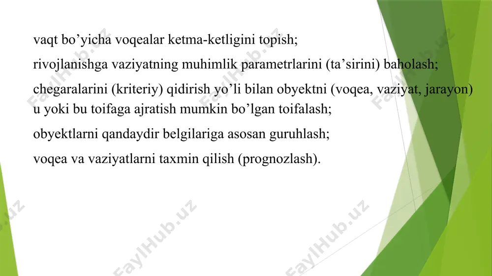 1-12 .. axborot texnologiyalarini rivojlantirishning uchinchi bosqichi ko'rinishi, mexanik qayta ishlash, qayta ishlash va uzatish, masalan, yozuv mashinkasi yoki arifmeter kabi, masalan, ma'lumotlarni saqlash va uzatishning tezkor joriy etilishi deb atash mumkin. elektr energiyasida kashfiyot inqilob va axborot texnologiyalarini yaratdi va ularning rivojlanishining to'rtinchi bosqichiga olib keldi. ko'p miqdordagi ma'lumotlarni juda yuqori tezlikda (telefon, teletayp) uzatishi, ularning magnit muhitdagi saqlash. rivojlanish bosqichlari. hal qilingan vazifalar birinchi - miloddan avvalgi 150 ming. - 3 ming mil. maishiy buyumlar uchun belgilarni qo'llash uchun ibtidoiy vositalar injil qabilasidagi individual qabilalar, birinchi jamiyatlarning ta'lim ikkinchidan - 3 ming mil. - v v c. n. e. yozma aksessuarlar, birinchi bosma mashinalar birinchi shtatlarda hokimiyat va tartibni saqlash, mehnatni tashkil qilish ibtidoiy mexanizatsiyalash uchinchi - v c. n. e. - xix. bosma va aniq mashinalar boshqaruv tizimlarini mexanizatsiyalash mexanizatsiyalashgan xx n.e. ning to'rtinchi boshi. - 1940 masofaviy aloqa komplekslari jahonni avtomatlashtirishni boshqarish jarayoni avtomatlashtirilgan beshinchi - …