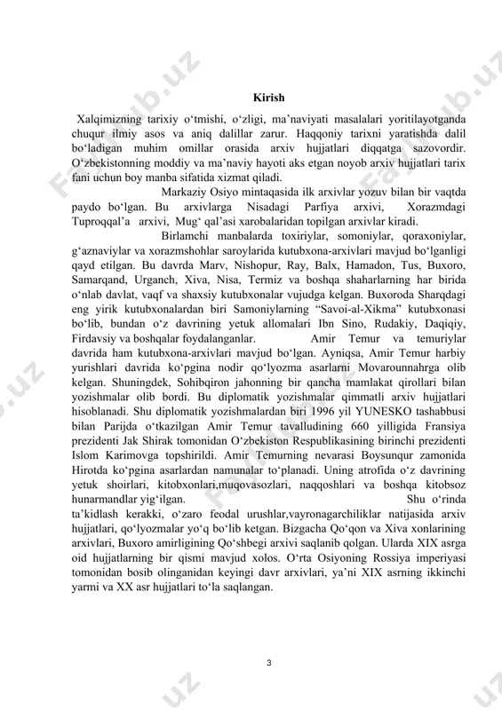 yanvar oyidayoq turkiston avtonomiyasini tuzish masalasini ko‘tarishgan edi. 1918-yil 30-aprelda turkiston sovetlarining v s’ezdida “rossiya sovet federatsiyasining turkiston sovet respublikasi haqida nizom” qabul qilindi va turkiston assrning tuzilganligi e’lon qilindi. turkiston avtonom sovet respublikasi ma’muriy jihatdan farg‘ona, samarqand, sirdaryo, ettisuv, kaspiyorti, keyinchalik amudaryo (turkman) viloyatlariga bo‘lingan. respublika hududi bxsr, xxsr, qozog‘iston assr, afg‘oniston, eron, xitoy davlatlari bilan chegaradosh bo‘lgan[footnoteref:1]. sovet davridagi kelajakda amalga oshirilishi mo‘ljallangan loyihalar o‘tmishdagi vaqe’a hodisalar va siyosatni kommunistik ma’murlar va tarixchilar arxiv hujjatlari bilan bog‘lab o‘rgandilar. 1917-yil inqilobidan keyin tarixiy taraqqiyotni namoyon qilishni ahamiyatli deb hisoblaydigan marksizm tarafdorlari hisoblangan bolsheviklar tezda chor rossiyasi arxivlarini o‘z nazoratlariga oldilar. progressiv va reaksion tendensiyalarni namoyon qilish uchun kommunistik tarixchilar materiallar yig‘a boshladilar. 1930-yillarda stalin kitoblardagi tarixiy materiallar ustida taxrir olib borgan bir paytda kommunistik partiyadagi bahslar o‘z cho‘qqisiga yetgan edi. partiya chor rossiyasi tomonidan bosib olingan hududlar va u yerda yashaydigan xalqlarga o‘z zulmini o‘tkazuvchi sifatida emas, imperiyaning xalq …