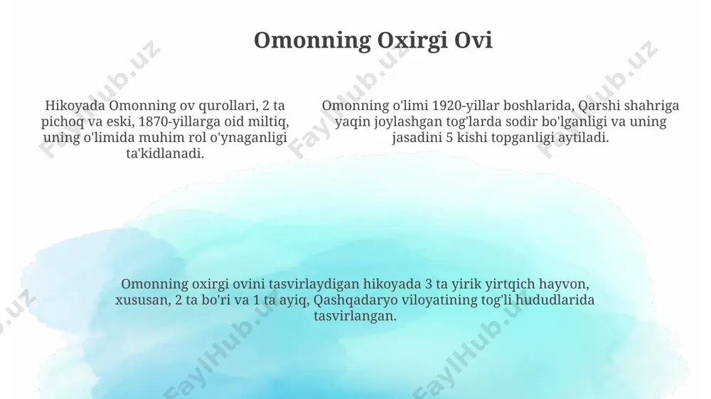 shukur xolmirzayevning "omon ovchining o'limi" hikoyasi - Page 5