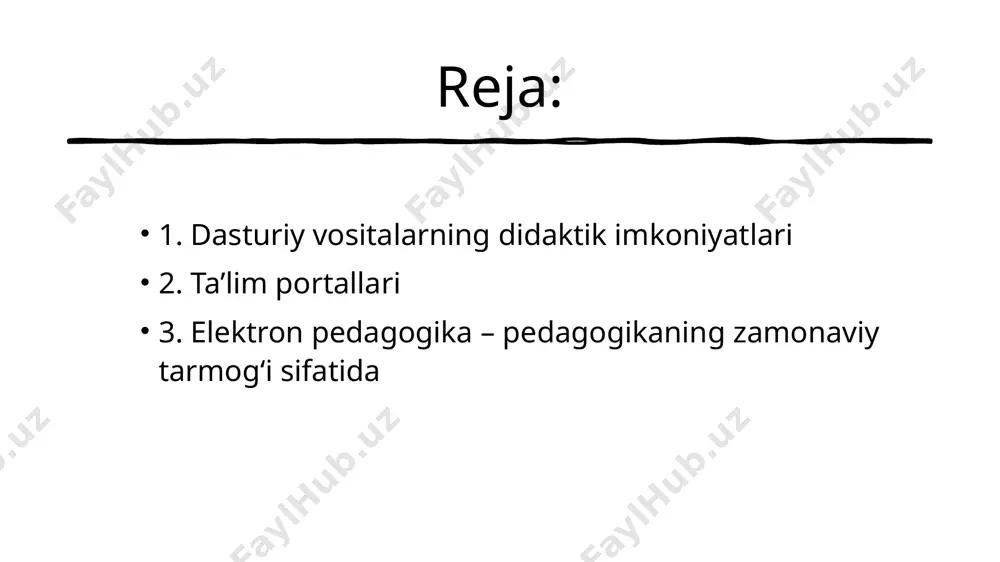 ‘quv tarbiya jarayonining axborot metodik ta’minotmi amalga oshirishda axborot kommunikatsiya texnologiyajaming bajaradigan asosiy vazifasi ikki tomonlama muloqotni ta’minlashdir. elektron forumlar – bu internetning xalqaro tarmog‘i va elektron pochtalardan foydalanib o‘tkaziladigan seminarlardir. seminarning moderizatori ishtirokchilarga materiallarni beradi. uning mazmun – mohiyatini tushuntiradi, so‘ng savol beradi yoki mavzu mazmunini muhokama etadi. seminar ishtirokchilarini material bilan tanishtiradi, savollarga javob beradi, o‘z xulosalarini chiqaradi. har bir ishtirokchi muhokamada ishtirok etadi. muhokama natijalari asosida xulosalar chiqariladi. xulosalar asosida seminar qatnashchisi to‘g‘ri, yakuniy javobni oladi. bu esa olgan bilimlarni mustahkamlashga ta’sir etadi . elektron shaklidagi o‘quv – uslubiy materiallar – bular elektron darslik, elektron o‘quv qo‘llanmalari, elektron kutubxonalar, mos (cd, flash va h.k.) sig‘imdagi audiovizual materiallar, interfaol o‘quv kurslari, ko‘mpyuterda hisoblash tajribasini o‘tkazish uchun labaratoriya vazifalari, test sinovlarini o‘tkazish bo‘yicha tizimlar. 2. ta’lim portallari portal – bu foydalanuvchiga axborotlarni oddiy navigatsiya va keng ko‘lamli qulay interfeys orqali yetkazish uchun turli axborot resurslarini birlashtiruvchi tarmoq telekommunikatsiya tuguni …
