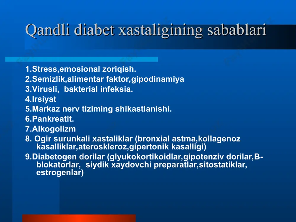 qandli diabet: etiopatogenez, klinika va davosi - Page 5