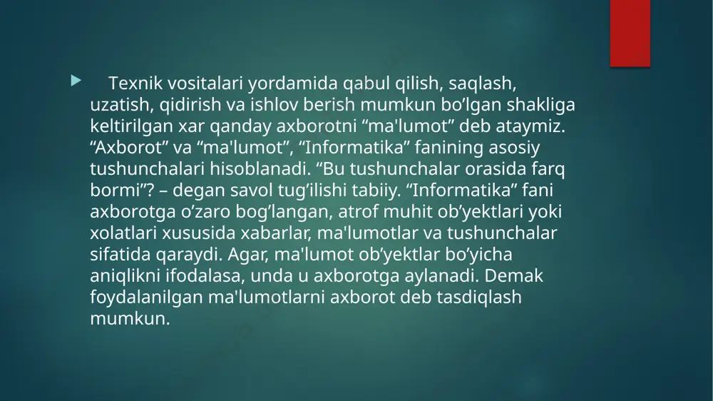 axborat turlari va xususiyatlari - Page 4
