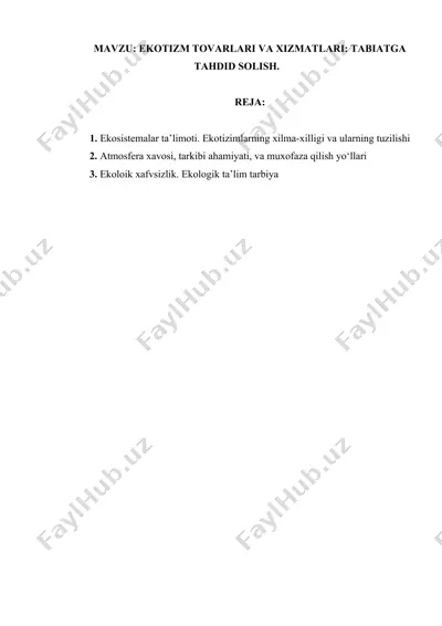 ekosistemalar ta'limoti — DOCX