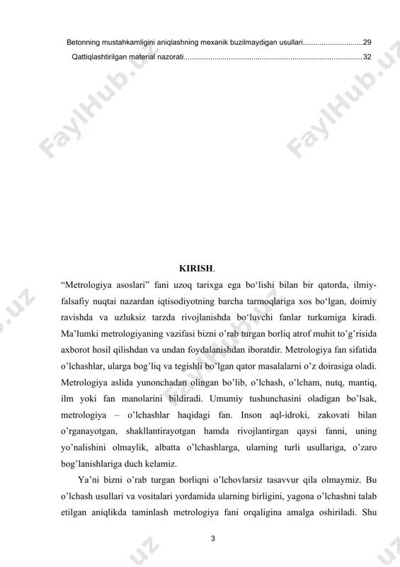 1 beton haqida malumotlar. beton (frans. beton va lot. bitumon— togʻ smolasi)—boglovchi modda (mas, sement), suv, toʻldirgichlar (mas, shagal, qum), ayrim hollarda qoʻshilmalar qoʻshib tayyorlanadigan qorishmaning zichlashib qotishi natijasida hosil boʻladigan qurilish material. qadimda betondan gumbaz, qubbalar, ravoqlar, katta inshootlar qurishda ishlatishgan. bunda boglovchi material sifatida loy, gips, ohak, asfaltdan foydalanishgan. beton texnologiyasining takomillashuvi sement ishlab chiqarilishi bilan bogʻliq. 19-asrda temirbetonning ixtiro qilinishi betonning keng tarqalishiga olib keldi. hajmiy massasiga (kggʻm3 larda hisoblanadi) koʻra, betonning juda ogir (2500 dan yuqori), ogʻir (1800 dan 2500 gacha,) yengil (500 dan 800 gacha) va alohida yengil (500 dan past); boglovchi moddaning turiga koʻra, sementli, silikatli, gipeli, asfaltbetonlar, polimerbetonlar va boshqa xillarga; vazifasiga kura, oddiy (sanoat, fuqaro qurilishi uchun ishlatiladigan), gidrotexnika, yoʻl qurilishi, issiqlik izolyatsiyasi, manzarali ishlarga, maxsus ishlarga (kimyoviy turgun, olovbardosh, yadro nurlanishlaridan himoya qmlish va boshqa uchun) moʻljallangan xillari bor. betonning asosiy sifat koʻrsatkichi siqilishga mustahkamligi hisoblanadi va shu xususiyati bilan uning …