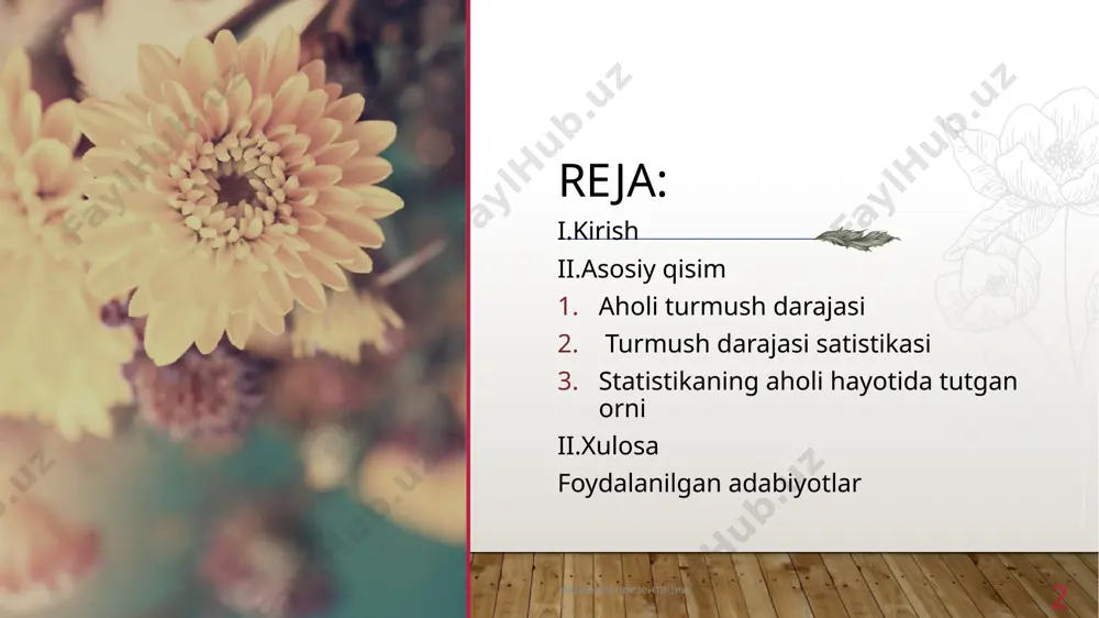 dashuvni ta'minlaydi xozirgi shiddat bilan rivojlanib borayotgan inavatsion rivojlanish davrida mahallalarda xam ijtimoiy ish menejmentini amalga oshiruvchi institut sifatida bir qator muhim vazifalarni bajarishi zarur. ushbu ustuvor vazifalar quyidagilarni o'z ichiga oladi: 1. ijtimoiy xizmatlarni rivojlantirish - ijtimoiy xizmatlarning sifatini oshirish va ularni aholi uchun yanada qulayroq qilish. - fuqarolarga asosiy ijtimoiy xizmatlar, masalan, sog'liqni saqlash, ta'lim va ijtimoiy himoya sohalarida yordam ko'rsatish. 2. aholi bilan muloqot - mahallada yashovchi aholi bilan doimiy aloqani o'rnatish va ularning ehtiyojlarini aniqlash. - ahli bilan ijtimoiy muammolarni muhokama qilish, ularning fikrlarini eshitish va takliflarini qabul qilish. заголовок презентации 7 название презентации 8 3. ta'lim va treninglar - mahallada ijtimoiy ish menejmenti bo'yicha malaka oshirish kurslarini tashkil etish. - ijtimoiy ish mutaxassislari va volontyorlar uchun treninglar o’tkazish. 4. hamkorlik va sheriklik - davlat, nodavlat tashkilotlari va jamoatchilik bilan hamkorlik qilish. - ijtimoiy loyihalarni amalga oshirishda hamkorlikni rivojlantirish. 5. monitoring va baholash 6. innovatsiyalarni joriy …