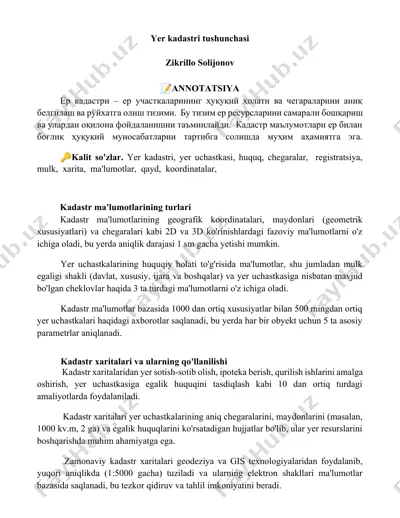 yer kadastri — DOCX