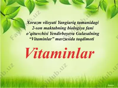 vitaminlar — PPTX