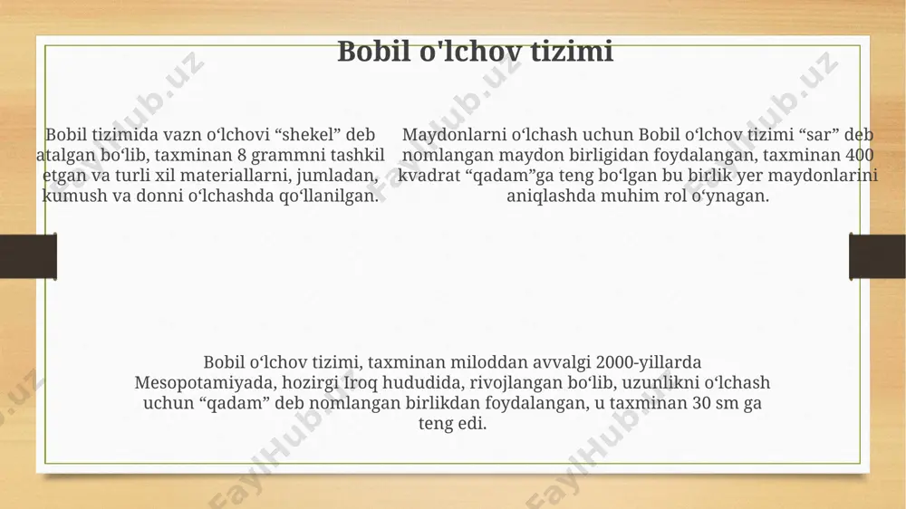 miqdorlarning qadimiy va turli xalqlarga oid nostandart oʻlchov birliklari - Page 5