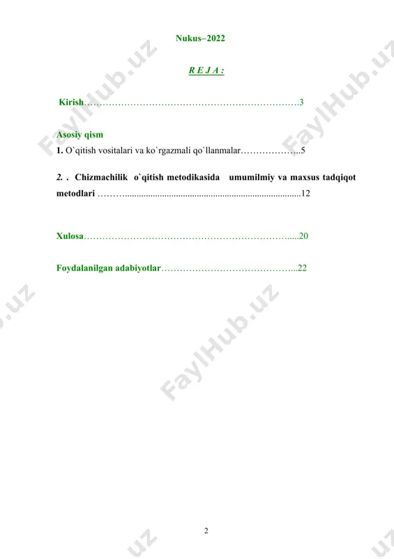 amiyat kasb etadi. chizmachilik fanida yakka topshiriqlar xilma-xildir. malakaviy ishning hajmi, ularning barchasining ustida to`xtalib o`tishga imkon beradi. maktablarida chizmachilik fanini o`qitish, shu fandan chuqur bilim berish yosh avlodni yanada taraqqiy etgan texnika asriga tayyorlashda muhim ahamiyat kasb etadi. holbuki, hozirgi davrda va kelajakda hayotni, umuman, xalq xo`jaligining hech bir sohasini texnikasin tasavvur etish mumkin emas. chizmachilik fanini yaxshi o`zlashtirib olinsa, proektsion mashinasozlikda, arxitektura, perspektiva bilishlarida as qotadi.xulosamning mazmuni shundan iboratki, geometrik va proektsion chizmachilikda grafik ishlarni ishlash ularni amalga oshirish davomida ishlarni qonun �qoidaga binoan chiziq turlari va ketma-ketlik bajarilishi haqida malakaviy ishimning yozmasida keng va tushunarli qilib yoritishga harakat qildim. fan va texnikani rivojlavntirish malakali xodimlar tayyorlash, ularni tarbiyalash esa, uz navbatida, ta`lim-tarbiya orqali amalga oshiriladi. bu, umumta`lim maktablarida o`quvchilarni sinfdan tashqari tarbiyaviy ishlar jarayonida hal qilishni taqoza etadi. texnika taraqqiyoti va me`morchilik ravnaqi matematika, handasa, trigonometriya, falakiyot va chizmachilik fanlari bilan bevosita bog`liqdir. fazoviy tasavvurlar, turli loyiha …