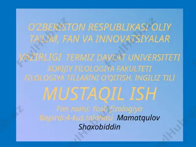 yosh fizologiya — PPT