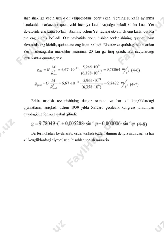 erkin tushish tezlanishini aniqlash metodlari - Page 4