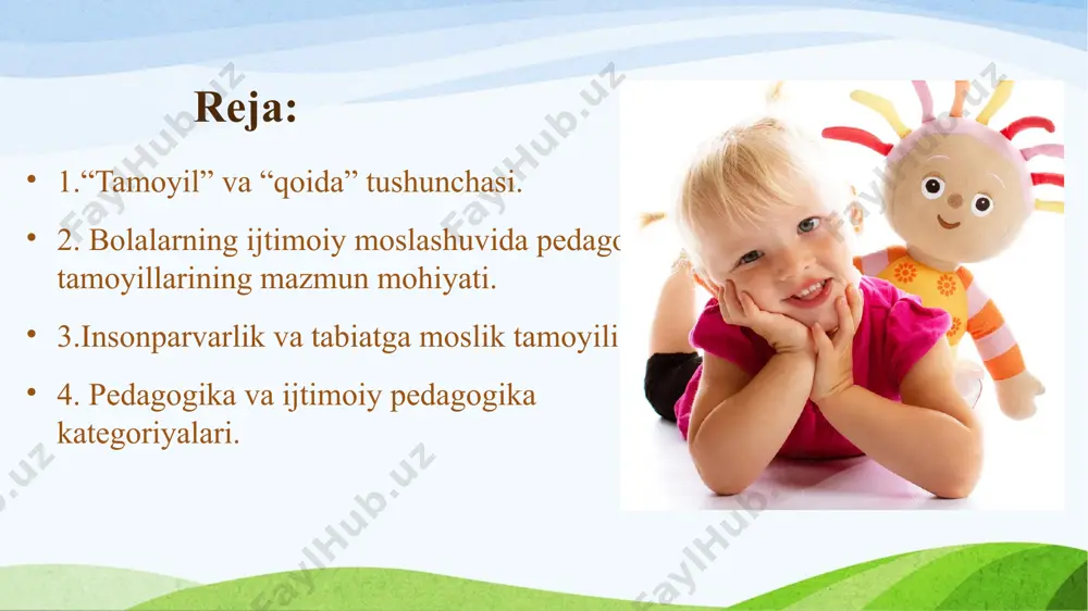 pedagogi yan amos komenskiy (1592-1670) ning «buyuk didaktika» (1632) degan eng asosiy ishida ta’riflangan. kamenskiy, inson tabiyatining bir qismi va u tabiyatning bir qismi sifatida uning eng asosiy, umumiy qonunlariga bo`ysunadi, deb hisoblanadi. komenskiyning fikricha, tabiatning bu qonunlari o`simliklar va hayvonlar olamida ham shuningdek, insonga nisbatan ham o’z ta’sirini o`tkazib turadi. . komenskindan ancha ilgari sharq uyg‘onish davri buyuk olimi va mutafakkiri abu ali ibn sino (980-1037) o’z asarlarida tarbiyaning tabiatga uyg`un bo`lish haqida gapirgan edi. masalan «uy ro’zg`or tutish» haqidagi asarida ibn sino yozgan ediki, inson aqlli mavjudod shuning uchun tabiatda alohida o’rin tutadi va uning qonunlariga ko`ra rivojlanadi. «yolg`on xislatlarni qayta tarbiyalash» asarida esa ibn sino yozadiki, kimki axloqli insonni tarbiyalamoqchi bo`lsa unda u uni har tamonlama o`rganishi, insonning tabiyati qoidalarini bilishi kerak. masalan, fransiya falsafachisi jan jak russo bola tarbiyasi tabiat bilan uyg`un ravishda amalga oshirilishi kerak deb hisoblab, yozadi «bolalar katta bo`lishidan ilgari bola bo`lishi kerak». …