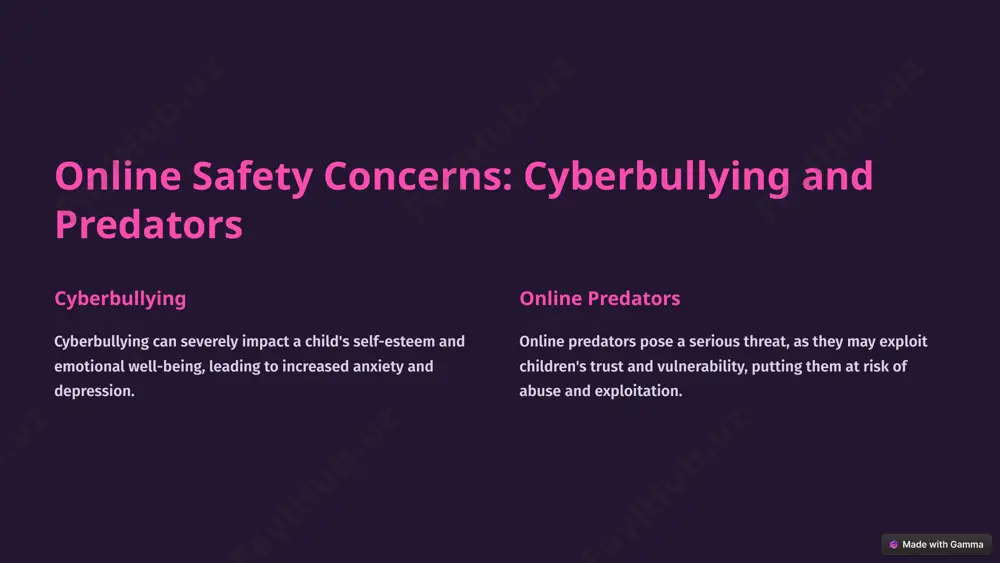 unication and digital literacy education empower children to navigate the online world safely and responsibly. promoting a balanced lifestyle promoting a balanced lifestyle that prioritizes offline activities, social interaction, and physical exercise can mitigate the risks of excessive internet use. 10 thank you for your attention image1.png image2.png image3.png image4.png image5.png image6.png image7.png image8.png image9.png image10.png image11.png image12.png image13.png image14.png image15.png image16.png image17.png image18.png image19.png