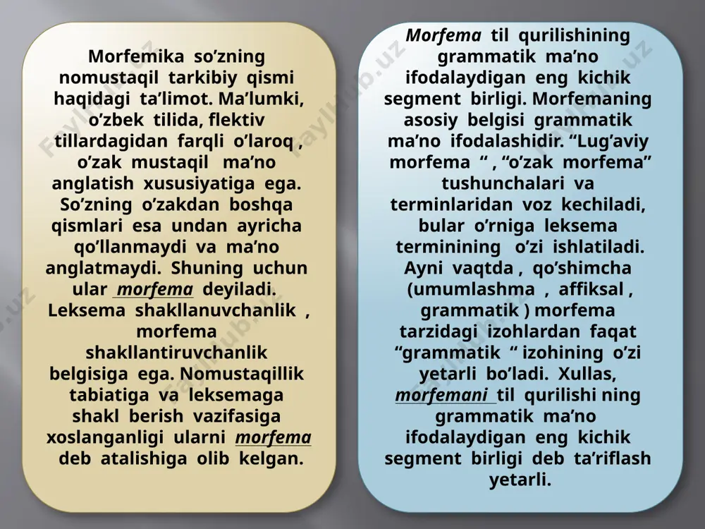 morfema va qo'shimcha munosabati - Page 5