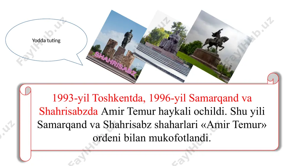 shirildi. 1991 yilda farg’onada va 1993 yilda xivada qo’g’irchoq teatrlari ishga tushirildi. 1993-yil avgust oyida toshkent shahrida ish boshlagan “turkiston” saroyi nafaqat me’morchilikning yorqin namunasi, balki sahna guruhlari va atoqli sana'tkorlarning chiqishlari bo‘ladigan dargohga aylandi. 1998-yil 26-martda prezidentning “o’zbekiston teatr san’atini rivojlantirish to‘g‘risida”gi farmoni e'lon qilindi. “o‘zbekteatr” ijodiy-ishlab chiqarish birlashmasi tashkil etildi. mavjud madaniyat o‘quv yurtlari qayta tuzilib, ko‘plab yangi o‘quv maskanlari tashkil etildi. 2010-yilga kelib mamlakatda 30 dan ortiq maxsus o ‘quv yurtlari faoliyat ko‘rsata boshladi. 1993-yilning sentabrida “turkiston” saroyi ish boshladi. 2009-yilda “o‘zbekiston” xalqaro forumlar saroyi, 2011-yilda simpoziumlar saroyi va alisher navoiy nomidagi o‘zbekiston milliy kutubxonasidan tashkil topgan ma’rifat markazi majmuasi maskanlari ochildi. simpoziumlar saroyi 2001-yil o‘zbek davlat akademik drama teatriga prezident farmoni bilan “milliy teatr” maqomi berildi. “milliy teatr” 2018-yil o‘zbekiston mudofaa vazirligi huzurida ilk bor harbiy teatr-studiya – «turon» tashkil etildi. mazkur teatr nafaqat harbiylar va ularning oilalari, balki barcha uchun xizmat ko‘rsatadi. o‘zbekiston san’at va …