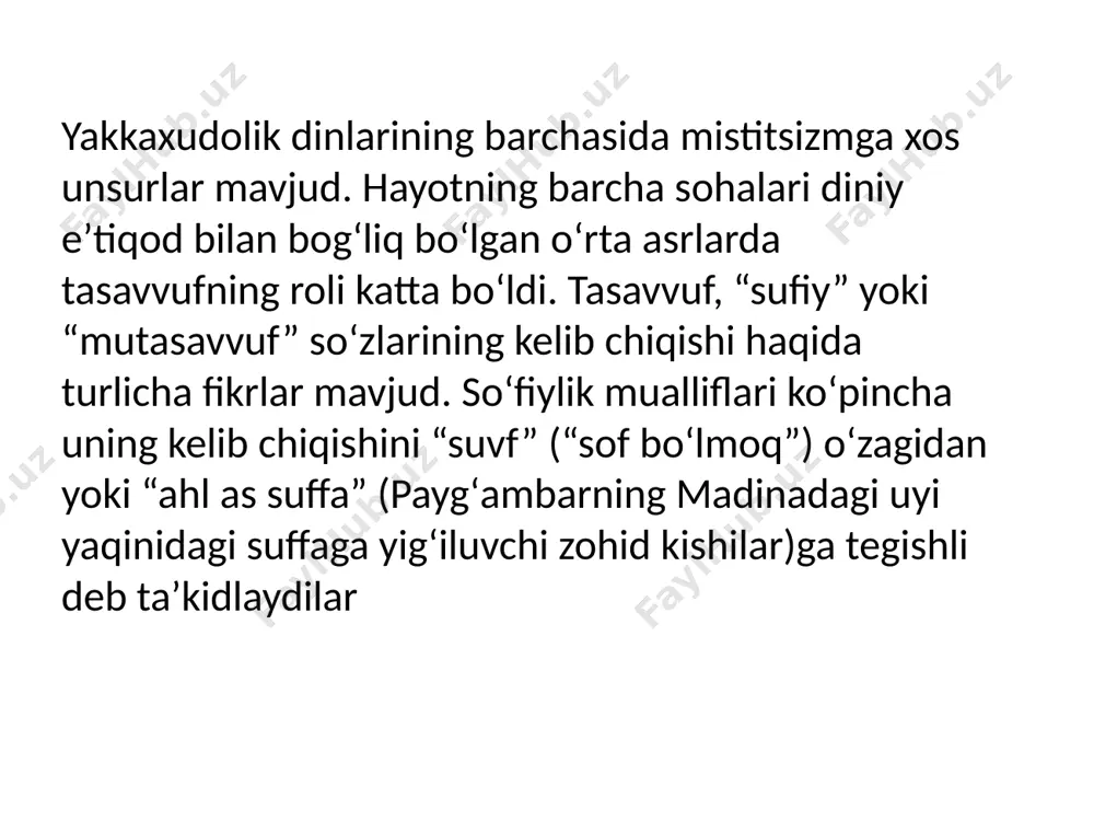 lbuki, so�fiy uchun na dunyoda va na oxiratdan tama� bo�lmasligi kerak. yagona istak bu � xudoning diydoridir.