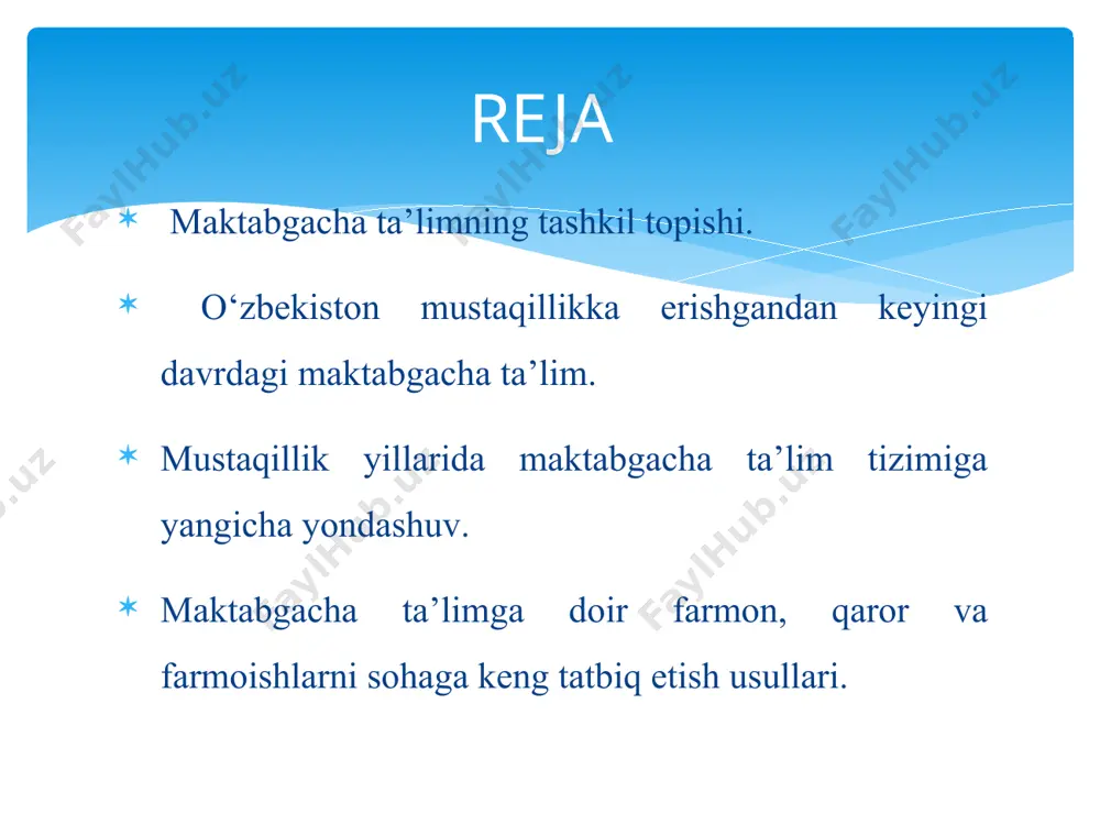 ini muomalaga kiritdi. fridrix frebel (1782-1852). fridrix frebelning pedagogik tizimi bolalar bog’chasining paydo bo‘lishi tarixi 1837-yilga borib taqaladi, bolalar bog’chasining asoschisi deb taniqli nemis pedagogi - fridrix frebel hisoblanadi. aynan u germaniyaning badblankenburg shahrida bolalar uchun tashkil qilingan muassasasini “bolalar bog ’chasi” deb atadi va ushbu atama butun dunyoda umumiy tarzda qabul qilindi. frebelning bolalar bog’chalari shuningdek, vaqtincha oila o‘mini bosish va ota-onalarga tarbiya ishlariga yordamlashish uchun tashkil qilingan: onalar bilan bolalar birga kelishi, ular bilan o‘ynashi va bog’bon qizlardan o’rganishi mumkin borgan. shu tarzda, f.frebelning katta xizmati bolalar bog’chasining ochilishi, shuningdek maktabgacha ta’lim uslubiyotining yaratilishi bo‘ldi. uning asosini bolalarga bo‘lgan cheksiz mehr tashkil qiladi. ushbu uslubiyotning asosiy jihatlarini sanab o'taylik: o‘yin, nutqni rivojlantirish, jamoaviy tarbiya, mehr-muhabbat bilan o‘rab olish, jazolarning yo‘qligi va tarixda qolib ketgan «frebel tuhfalari». bolalar tarbiyasiga katta e’tibor qaratar ekan, frebel o'yinlarni o‘z uslubiy otining asosi deb bilgan, bular: ijodiy, harakatli, fantaziyali, taqlidli va h.z. o‘yinlar. …