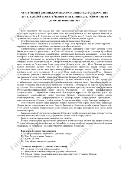 оғиз бўшлиғи раки клиникалари, ташхиси ва даволанганлиги — DOC