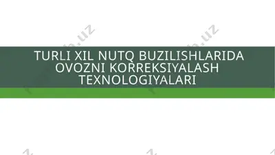 ovozni korreksiyalash texnologiyalari — PPTX
