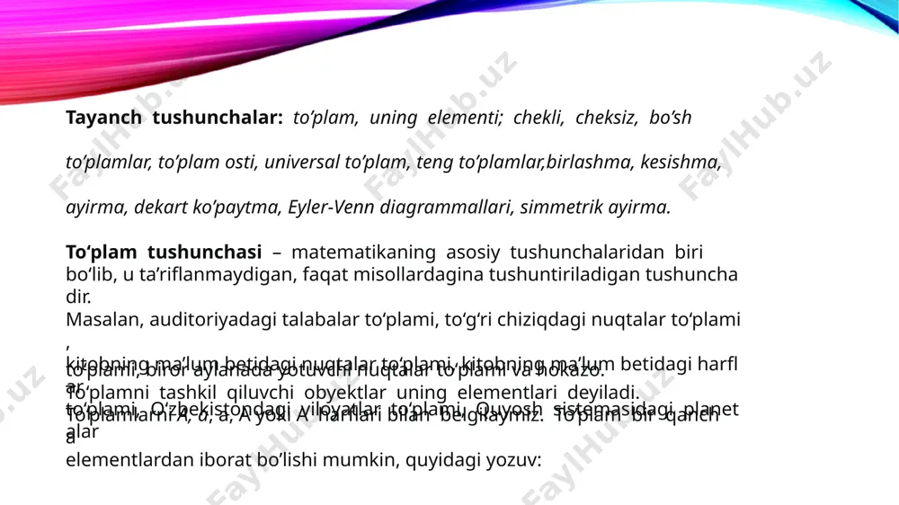 to’plam va ular ustida amallar - Page 5