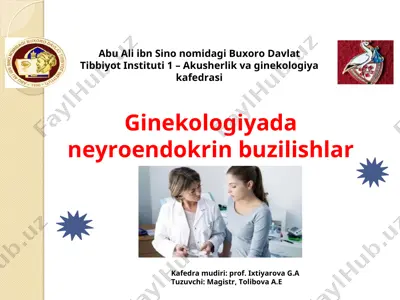 ginekologiyada neyroendokrin buzilishlar — PPT