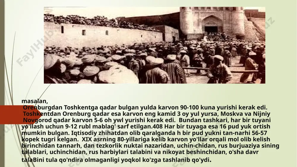 ati bilan rossiyaga amerikadan ayran kelty-rishning imkoni bulmadi. bu esa, uz afzal, o'rta osiyo paxtasiga bulgan etiborni va talabni yanada kuchaydi. aini bir payda paxtaning narhi ham taxta xatosi. 1893 yilga kelib, buxoroda birinchi paxta tozalash zavodi qurildi. birinchi jahon urushi arafasiga kelib, sud sony 26 taga qildi.456 ushbuttermilk tozalash zavodlarining 19 tasi rus burjuaziyasiga, 3 tasi bukhoro amiriga, 3 tasi musul-mon-kapitalistlarga va 1 tasi. bukhorolik yirik savdogar mirza muhiddin mansurovga tegishli bulgan. ush ishlab chiqarish chikarish korhonasida jami mingdan oshik ishchilar mehnat qilishgan. buxoro amirligidagi kariyb 80% ayran tozalash zavodlari rus bourjuaziya siga tegishli bulgan.45 uzilish, bukhoro amirligida 1913 yilda 2 ta yo-moy backwater, 3 ta europe un tegirmonlari, 10 ta gisht. zavodi, korakulda 2 ta tamaki tsexi va yangi bukhoroda 1 ta bosmaxona mavjud bulgan. ush davrga bukhoro amirligi kelib zhami 50 dan oshiq kapitalist ishlab chikarishga moslashgan korhonalar faoliyat kursatar edi.458 1916 yilga kelib esa bukhoro ostida …