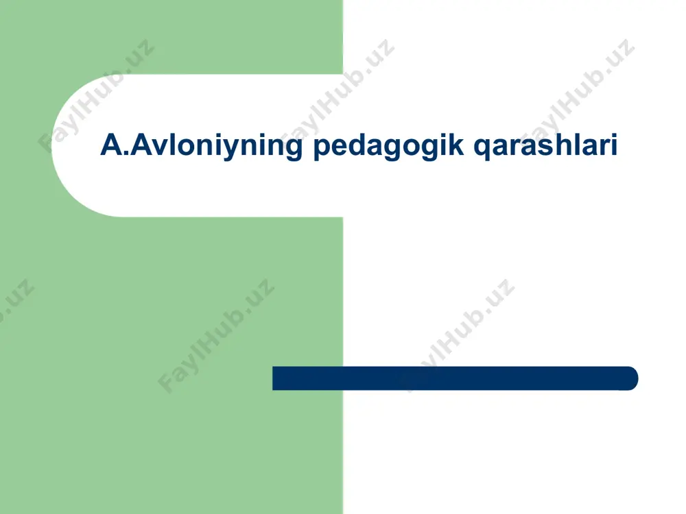 ng tezda savodini chiqarishga va aniq fanlardan bahramand etishga harakat qiladi. u bolalarga jug’rofiya, tarix, adabiyot, til, xisob, xandasa, xikmat, (fizika) kabi fanlardan ma’lumotlar beradi. xalq pedagogikasi 1907-yilda “ shuhrat” deb nomlangan ro’znoma tashkil etdi va uning sahifalarida mehnatkash xalq manfaatlarini himoya qilishga doir fikrlarni targ’ib etdi. a.avloniy “adabiyot yoxud milliy sherlar” deb nomlangan to’rt qismdan iborat bo’lgan darsligida yoshlarni maorif-madaniyatga chorlaydi, yaramas xulq –odatlarini tanqid qiladi. o’sha davr xalq pedagogikasida avloniyning “birinchi muallim”- “alifbo”,”ikki muallim” –”o’qish” kitoblari katta ro’l o’ynaydi. bu kitoblarda avloniy o’tmish adabiyotimizning eng yaxshi an’analarini davom ettirdi. axloq-odobiga doir qarashlari ilm va ma’rifatning ahamiyati yangichasiga talqin etdi.”birinchi muallim”da avloniy dast avval 32 harfni yolg’z yoziladigan shakl-larini bir saxifada alifbo tarkibida bergan. shu sahifada alifning so’z-ning boshida,o’rtasida va oxirida yozilishini ko’rsatgan, so’ng alifni barcha “ bosh harflar”ga bo’g’inlab hosil qilgan. “ikkinchi mualim” da bolalarning axloq-odobiga doir, halolik va poklikka oid turli sherlar hikoya, masal va ertaklar jamlangan, …