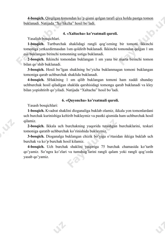 qog‘ozni oddiy buklash usullarida maketlar yasash - Page 4