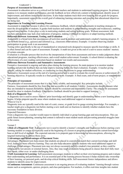 purpose of assessment in education — DOC