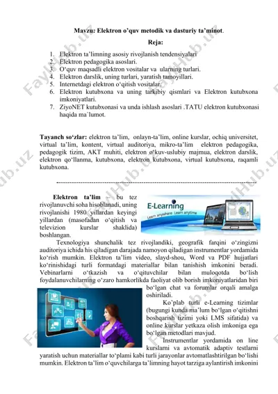elektron o’quv metodik va dasturiy ta’minot — DOCX
